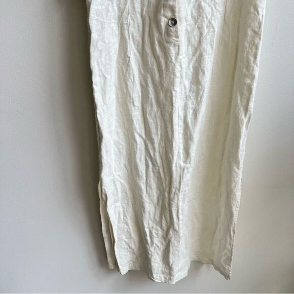 Positive Attitude Womens 100% Long Dress White Sz 2 Side Slits Sleeveless Boho - Picture 9 of 10